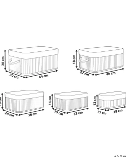 Säilytys<Beliani Bambukori Harmaa 5 Kpl Talpe