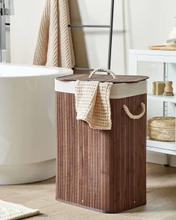 Säilytys<Beliani Bambukori Tumma Puu 40 X 30 Cm Komari