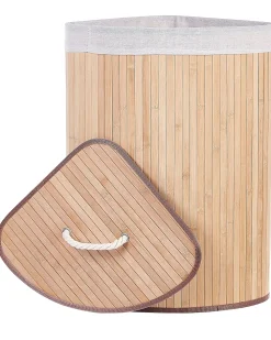 Store Beliani Bambukori Vaalea Puu 60 X 35 Cm Matara