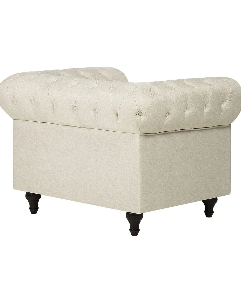 Nojatuolit<Beliani Beige Kangasverhoiltu Nojatuoli Chesterfield