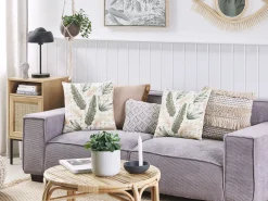 Cheap Beliani Beige Koristetyyny Vihrea Lehtikuvio 45 X 45 Cm 2 Kpl Rhapis