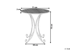 Cheap Beliani Bistropoyta Metalli Harmaa 71 Cm Cilento