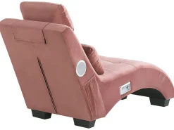 Sohvat<Beliani Divaani Bluetooth-Kaiuttimella Ja Usb-Portilla Sametti Vaaleanpunainen Simorre