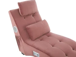 Sohvat<Beliani Divaani Bluetooth-Kaiuttimella Ja Usb-Portilla Sametti Vaaleanpunainen Simorre