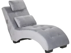 Discount Beliani Divaani Bluetooth-Kaiuttimella Ja Usb-Portilla Sametti Harmaa Simorre