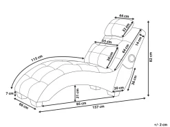 Discount Beliani Divaani Bluetooth-Kaiuttimella Ja Usb-Portilla Sametti Harmaa Simorre