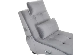 Discount Beliani Divaani Bluetooth-Kaiuttimella Ja Usb-Portilla Sametti Harmaa Simorre