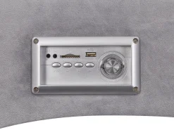 Discount Beliani Divaani Bluetooth-Kaiuttimella Ja Usb-Portilla Sametti Harmaa Simorre