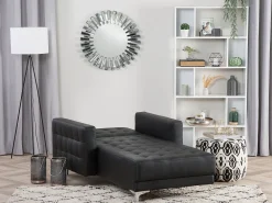 Shop Beliani Divaani Keinonahka Musta Aberdeen