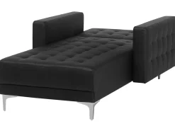 Shop Beliani Divaani Keinonahka Musta Aberdeen