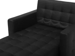 Shop Beliani Divaani Keinonahka Musta Aberdeen