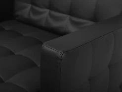 Shop Beliani Divaani Keinonahka Musta Aberdeen