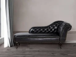 Shop Beliani Divaani Keinonahka Oikeak. Musta Nimes