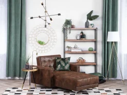 Flash Sale Beliani Divaani Keinonahka Ruskea Aberdeen