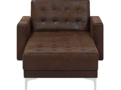 Flash Sale Beliani Divaani Keinonahka Ruskea Aberdeen