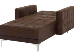 Flash Sale Beliani Divaani Keinonahka Ruskea Aberdeen