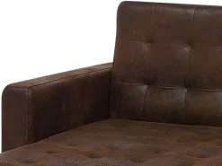 Flash Sale Beliani Divaani Keinonahka Ruskea Aberdeen