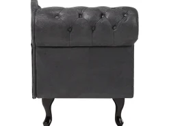 Clearance Beliani Divaani Keinonahka Vasenk. Tummanharmaa Nimes