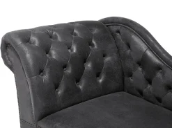 Clearance Beliani Divaani Keinonahka Vasenk. Tummanharmaa Nimes