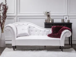 Sohvat<Beliani Divaani Keinonahka Vasenk. Valkoinen Lattes