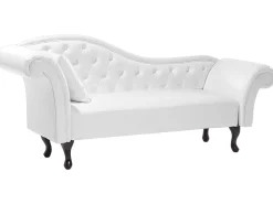 Sohvat<Beliani Divaani Keinonahka Vasenk. Valkoinen Lattes