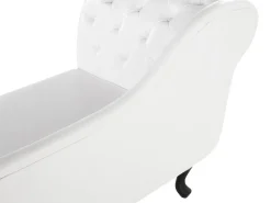 Sohvat<Beliani Divaani Keinonahka Vasenk. Valkoinen Nimes