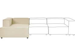 Best Sale Beliani Divaani Pellava Oikeak. Beige Aprica