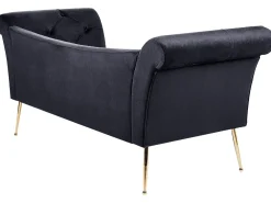 Store Beliani Divaani Sametti Musta Nantilly