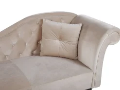 Outlet Beliani Divaani Sametti Oikeak. Beige Lattes