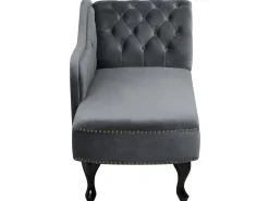 Discount Beliani Divaani Sametti Oikeak. Harmaa Nimes