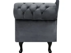 Discount Beliani Divaani Sametti Oikeak. Harmaa Nimes