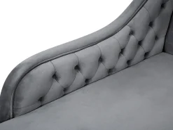 Discount Beliani Divaani Sametti Oikeak. Harmaa Nimes