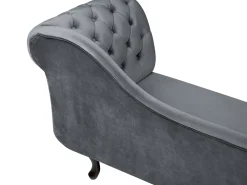 Discount Beliani Divaani Sametti Oikeak. Harmaa Nimes