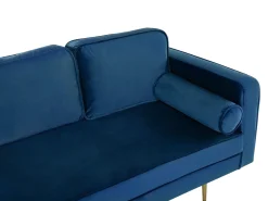 Outlet Beliani Divaani Sametti Oikeak. Laivastonsininen Miramas
