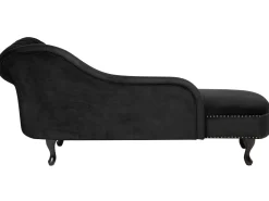 Sohvat<Beliani Divaani Sametti Oikeak. Musta Nimes