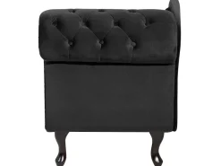 Sohvat<Beliani Divaani Sametti Oikeak. Musta Nimes