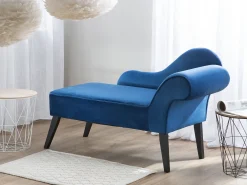 Sohvat<Beliani Divaani Sametti Oikeak. Sininen Biarritz