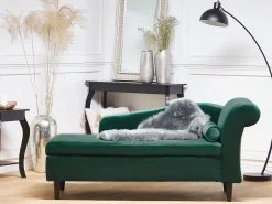 Outlet Beliani Divaani Sametti Oikeak. Smaragdinvihrea Luiro