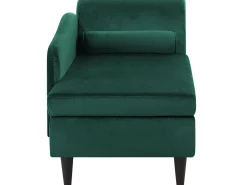 Outlet Beliani Divaani Sametti Oikeak. Smaragdinvihrea Luiro