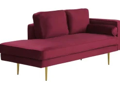 Sohvat<Beliani Divaani Sametti Oikeak. Tummanpunainen Miramas