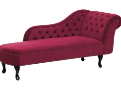 Store Beliani Divaani Sametti Oikeak. Tummanpunainen Nimes