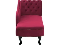 Store Beliani Divaani Sametti Oikeak. Tummanpunainen Nimes