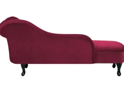 Store Beliani Divaani Sametti Oikeak. Tummanpunainen Nimes