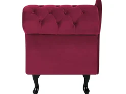 Store Beliani Divaani Sametti Oikeak. Tummanpunainen Nimes