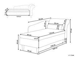 Sohvat<Beliani Divaani Sametti Oikeak. Vaaleanharmaa Luiro