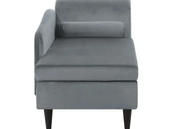 Sohvat<Beliani Divaani Sametti Oikeak. Vaaleanharmaa Luiro