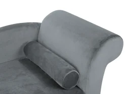 Sohvat<Beliani Divaani Sametti Oikeak. Vaaleanharmaa Luiro