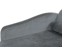 Sohvat<Beliani Divaani Sametti Oikeak. Vaaleanharmaa Luiro