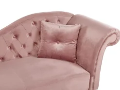 Sohvat<Beliani Divaani Sametti Oikeak. Vaaleanpunainen Lattes