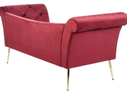 Discount Beliani Divaani Sametti Tummanpunainen Nantilly